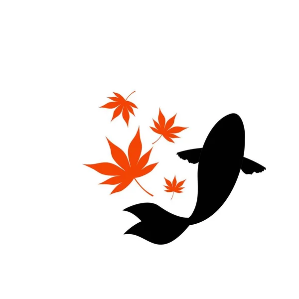 Koi logo japan fisch japanisch symbol hintergrund illustration vektor stock — Stockvektor