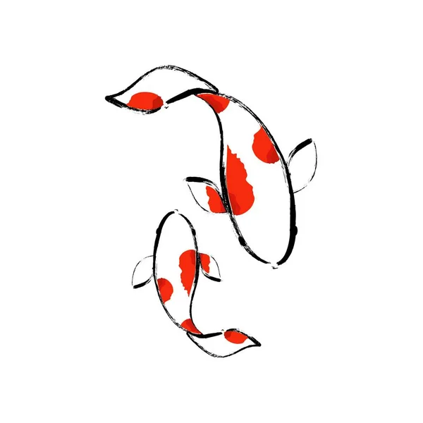 Коі логотип Японія риба японський символ фонового ілюстрації Векторна фондова — стоковий вектор