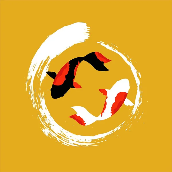 Koi logo japón pez japonés símbolo fondo ilustración vector stock Vectores De Stock Sin Royalties Gratis