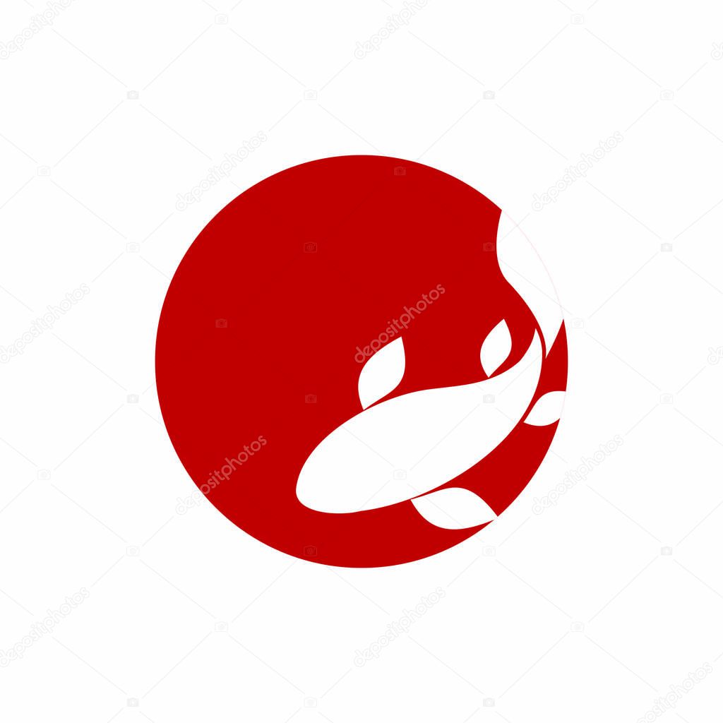 Koi Fishes Logo. Luck, prosperity and good fortune.
