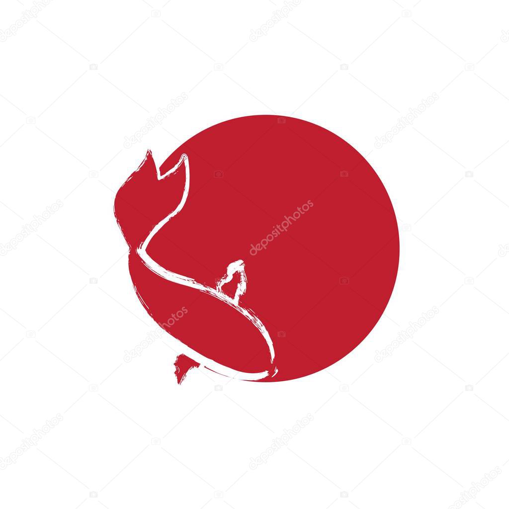 Koi Fishes Logo. Luck, prosperity and good fortune.
