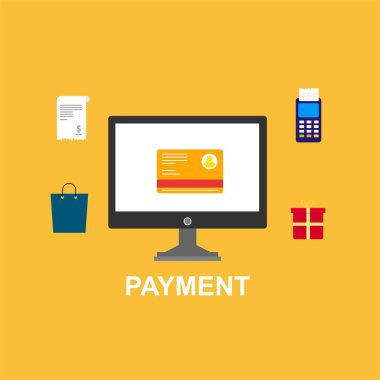 Kavram Online ve mobil ödeme web sayfası, sosyal medya, belgeler, kartları, posterler için. Vektör çizim pos terminali ile bir akıllı telefon, online bankacılık, mobil ödeme ödeme doğruladı