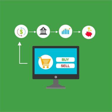Kavram Online ve mobil ödeme web sayfası, sosyal medya, belgeler, kartları, posterler için. Vektör çizim pos terminali ile bir akıllı telefon, online bankacılık, mobil ödeme ödeme doğruladı