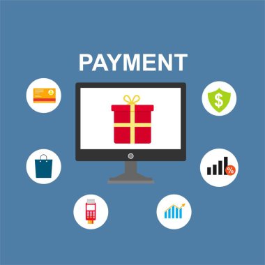 Kavram Online ve mobil ödeme web sayfası, sosyal medya, belgeler, kartları, posterler için. Vektör çizim pos terminali ile bir akıllı telefon, online bankacılık, mobil ödeme ödeme doğruladı