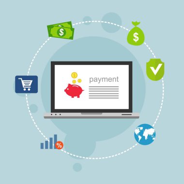 Kavram Online ve mobil ödeme web sayfası, sosyal medya, belgeler, kartları, posterler için. Vektör çizim pos terminali ile bir akıllı telefon, online bankacılık, mobil ödeme ödeme doğruladı