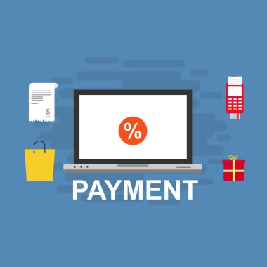 Kavram Online ve mobil ödeme web sayfası, sosyal medya, belgeler, kartları, posterler için. Vektör çizim pos terminali ile bir akıllı telefon, online bankacılık, mobil ödeme ödeme doğruladı