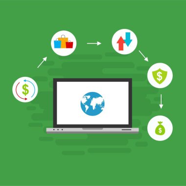 Kavram Online ve mobil ödeme web sayfası, sosyal medya, belgeler, kartları, posterler için. Vektör çizim pos terminali ile bir akıllı telefon, online bankacılık, mobil ödeme ödeme doğruladı