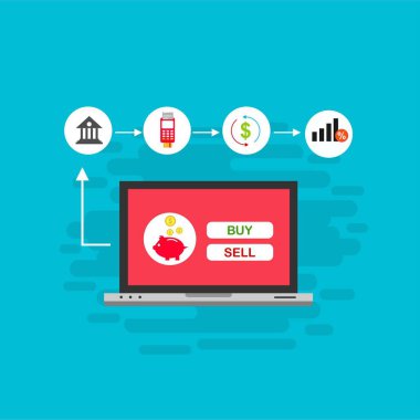 Kavram Online ve mobil ödeme web sayfası, sosyal medya, belgeler, kartları, posterler için. Vektör çizim pos terminali ile bir akıllı telefon, online bankacılık, mobil ödeme ödeme doğruladı