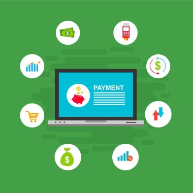 Kavram Online ve mobil ödeme web sayfası, sosyal medya, belgeler, kartları, posterler için. Vektör çizim pos terminali ile bir akıllı telefon, online bankacılık, mobil ödeme ödeme doğruladı