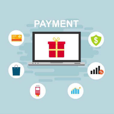 Kavram Online ve mobil ödeme web sayfası, sosyal medya, belgeler, kartları, posterler için. Vektör çizim pos terminali ile bir akıllı telefon, online bankacılık, mobil ödeme ödeme doğruladı