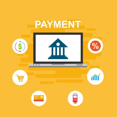 Kavram Online ve mobil ödeme web sayfası, sosyal medya, belgeler, kartları, posterler için. Vektör çizim pos terminali ile bir akıllı telefon, online bankacılık, mobil ödeme ödeme doğruladı