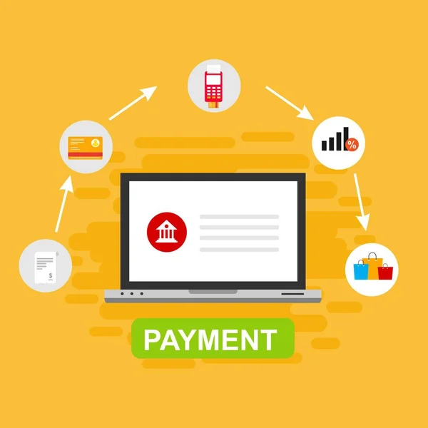 Concetto Pagamenti online e mobili per pagine web, social media, documenti, carte, manifesti. Illustrazione vettoriale pos terminal conferma il pagamento tramite smartphone, Mobile payment, online banking — Vettoriale Stock