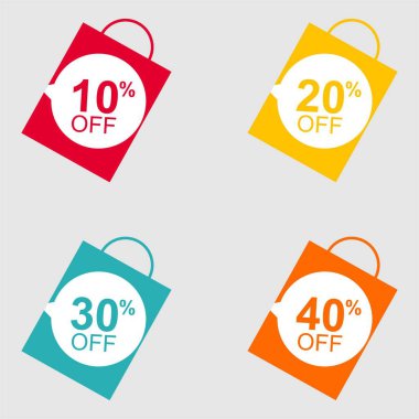 Özel teklif satış etiketi indirim sembolü perakende etiket işareti fiyat izole modern grafik tarzı vektör - Vektör