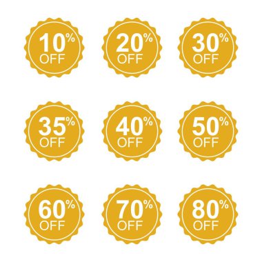 Özel teklif satış etiketi indirim sembolü perakende etiket işareti fiyat izole modern grafik tarzı vektör - Vektör