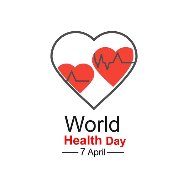 Vektor Világegészségügyi nap tervezési koncepció. Április 7. Szív-és kardiogram. Sablon poszter, banner, reklám, egyértelmű formában, kreatív kártya. Gyógyszert ötlet — Stock Vector