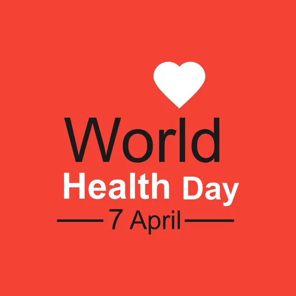 Vector World Health Day designkoncept. April 7. Hjärta och med kardiogram. Mall för affisch, banner, reklam, tydlig form, Creative Card. Medicin idé — Stock vektor