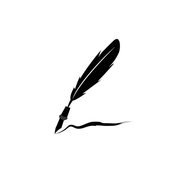 Piuma penna inchiostro icona illustrazione isolato segno vettoriale simbolo — Vettoriale Stock