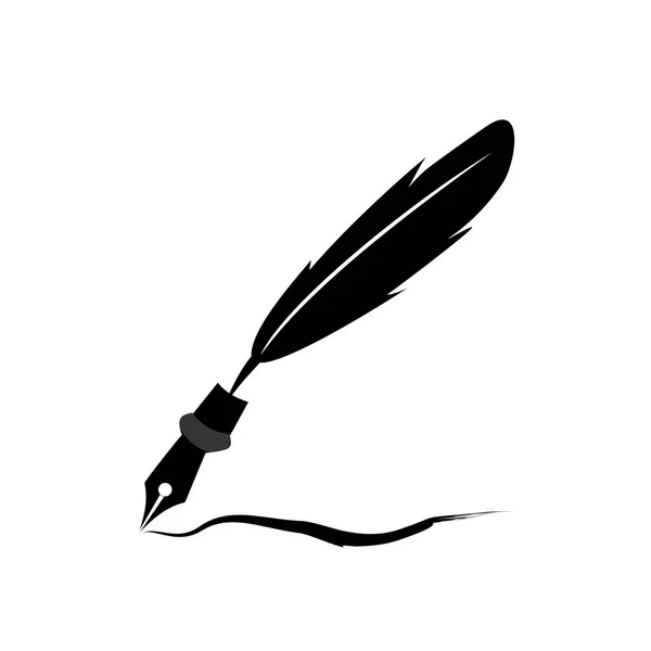 Tüy kalem mürekkebi resimleme izole vektör işaret sembolü — Stok Vektör