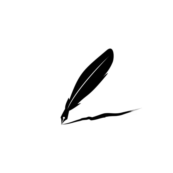 羽毛笔墨图标图解孤立矢量符号符号 — 图库矢量图片