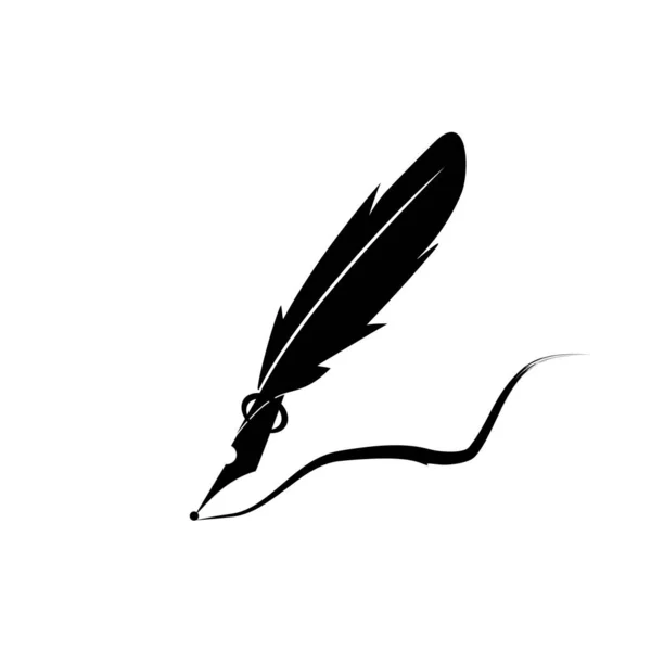 Pluma pluma tinta icono ilustración signo vectorial aislado símbolo — Vector de stock