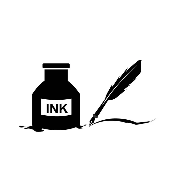 Toll toll tinta és tinta palack ikon illusztráció izolált vektor jel szimbólum — Stock Vector