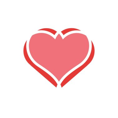Grafik kırmızısı kalpler ikonu sever. Bir çift romantik aşk kalbi. vektör çizim şablonu