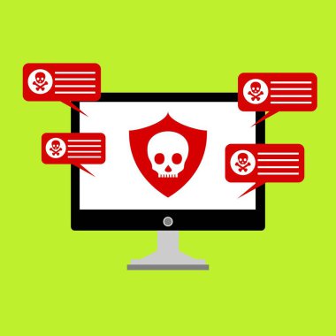 Hacker etkinlik bilgisayarı. Cep telefonu vektörü, zararlı yazılım konsepti, spam verisi, dolandırıcılık internet hatası, güvensiz bağlantı, çevrimiçi dolandırıcılık, virüs uyarısı