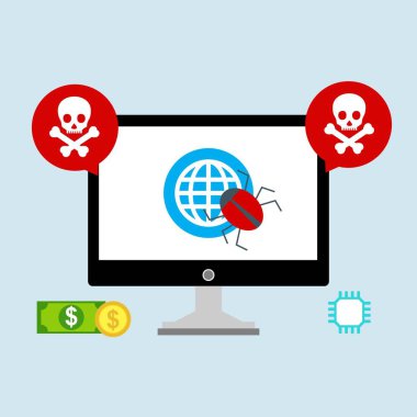 Hacker etkinlik bilgisayarı. Cep telefonu vektörü, zararlı yazılım konsepti, spam verisi, dolandırıcılık internet hatası, güvensiz bağlantı, çevrimiçi dolandırıcılık, virüs uyarısı