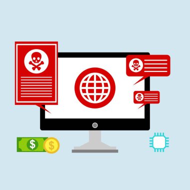 Hacker etkinlik bilgisayarı. Cep telefonu vektörü, zararlı yazılım konsepti, spam verisi, dolandırıcılık internet hatası, güvensiz bağlantı, çevrimiçi dolandırıcılık, virüs uyarısı