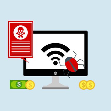 Hacker etkinlik bilgisayarı. Cep telefonu vektörü, zararlı yazılım konsepti, spam verisi, dolandırıcılık internet hatası, güvensiz bağlantı, çevrimiçi dolandırıcılık, virüs uyarısı