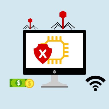 Hacker etkinlik bilgisayarı. Cep telefonu vektörü, zararlı yazılım konsepti, spam verisi, dolandırıcılık internet hatası, güvensiz bağlantı, çevrimiçi dolandırıcılık, virüs uyarısı