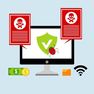 Hacker etkinlik bilgisayarı. Cep telefonu vektörü, zararlı yazılım konsepti, spam verisi, dolandırıcılık internet hatası, güvensiz bağlantı, çevrimiçi dolandırıcılık, virüs uyarısı