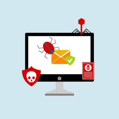 Hacker etkinlik bilgisayarı. Cep telefonu vektörü, zararlı yazılım konsepti, spam verisi, dolandırıcılık internet hatası, güvensiz bağlantı, çevrimiçi dolandırıcılık, virüs uyarısı