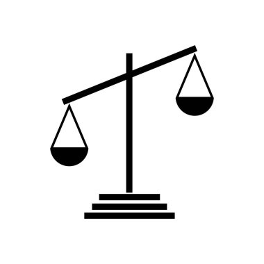 Legal scale vector icon. symbol of justice a sign of a heavy balance of punitive marks clipart