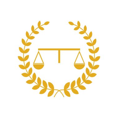 Adalet terazisi avukat logosu, adalet terazisi işaret simgesi. Hukuk Mahkemesi sembolü, soyut grafik simgesi, logo tasarım şablonu, şirket sembolü