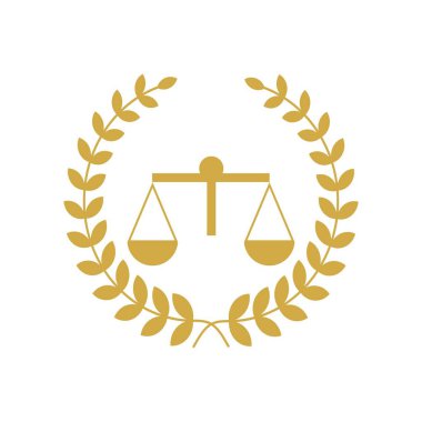 Adalet terazisi avukat logosu, adalet terazisi işaret simgesi. Hukuk Mahkemesi sembolü, soyut grafik simgesi, logo tasarım şablonu, şirket sembolü