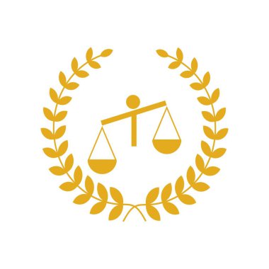 Adalet terazisi avukat logosu, adalet terazisi işaret simgesi. Hukuk Mahkemesi sembolü, soyut grafik simgesi, logo tasarım şablonu, şirket sembolü