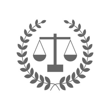 Adalet terazisi avukat logosu, adalet terazisi işaret simgesi. Hukuk Mahkemesi sembolü, soyut grafik simgesi, logo tasarım şablonu, şirket sembolü
