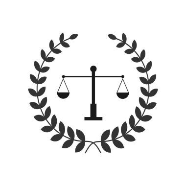 Adalet terazisi avukat logosu, adalet terazisi işaret simgesi. Hukuk Mahkemesi sembolü, soyut grafik simgesi, logo tasarım şablonu, şirket sembolü
