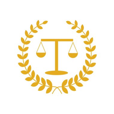 Adalet terazisi avukat logosu, adalet terazisi işaret simgesi. Hukuk Mahkemesi sembolü, soyut grafik simgesi, logo tasarım şablonu, şirket sembolü