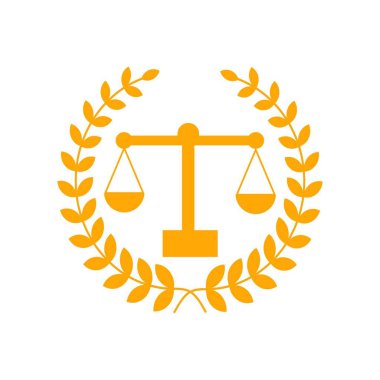 Adalet terazisi avukat logosu, adalet terazisi işaret simgesi. Hukuk Mahkemesi sembolü, soyut grafik simgesi, logo tasarım şablonu, şirket sembolü