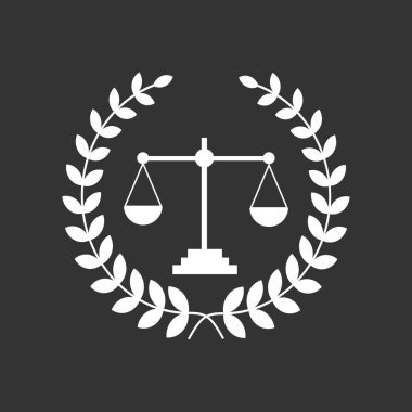 Adalet terazisi avukat logosu, adalet terazisi işaret simgesi. Hukuk Mahkemesi sembolü, soyut grafik simgesi, logo tasarım şablonu, şirket sembolü