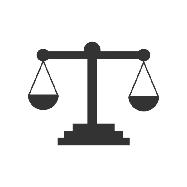 Icono de vector escala legal. símbolo de la justicia un signo de un pesado equilibrio de marcas punitivas — Vector de stock