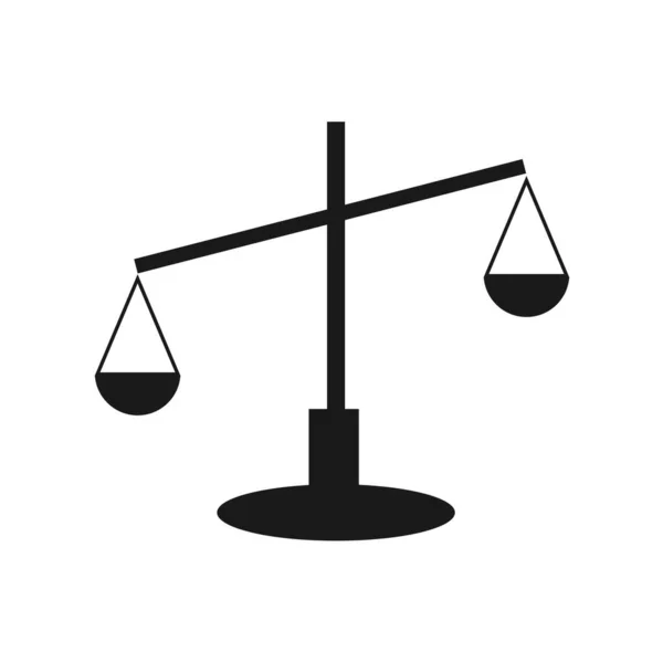 Ícone vetorial em escala de lei. justiça símbolo peso equilíbrio sinal da lei julgamento punição estátua. Design de logotipo do escritório de advocacia inspiração —  Vetores de Stock