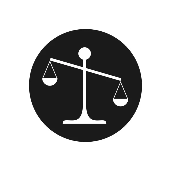 Law scale vector icon. justice symbol weight balance sign of law judgment punishment statue. Law firm logo design inspiration — Stock Vector