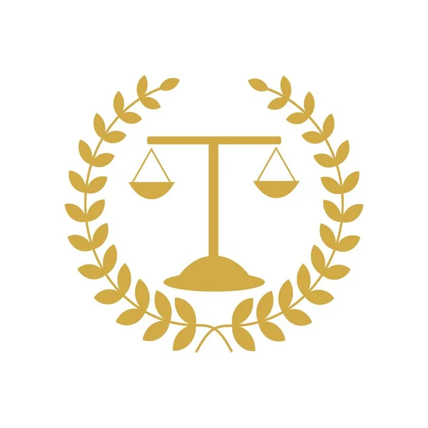 Justicia escala logo abogado, Escalas de Justicia signo icono. Símbolo del Tribunal de Justicia, icono gráfico abstracto, plantilla de diseño de logotipo, símbolo para la empresa — Archivo Imágenes Vectoriales