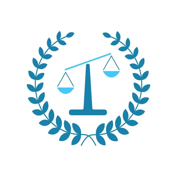 Justicia escala logo abogado, Escalas de Justicia signo icono. Símbolo del Tribunal de Justicia, icono gráfico abstracto, plantilla de diseño de logotipo, símbolo para la empresa — Archivo Imágenes Vectoriales