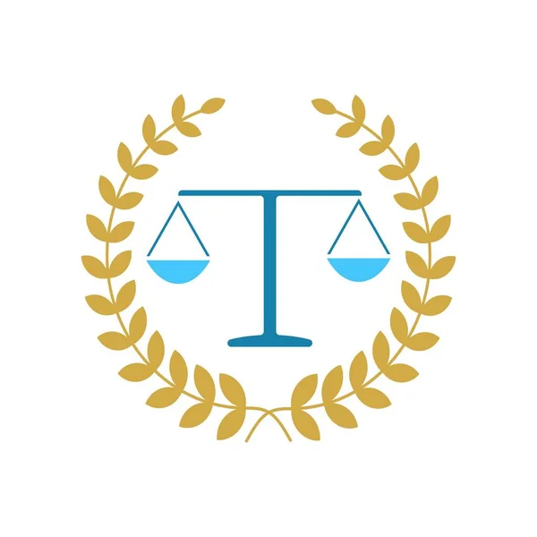 Justitie schalen advocaat logo, schaal van Justitie teken icoon. Hof van Justitie symbool, Abstract grafisch icoon, logo ontwerp template, symbool voor bedrijf — Stockvector