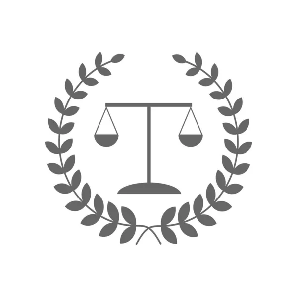 Justice våg advokat logotyp, Scales of Justice tecken ikon. Domstolens symbol, Abstrakt grafisk ikon, logotyp design mall, symbol för företag — Stock vektor