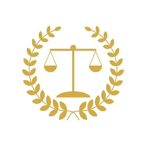 Justicia escala logo abogado, Escalas de Justicia signo icono. Símbolo del Tribunal de Justicia, icono gráfico abstracto, plantilla de diseño de logotipo, símbolo para la empresa — Archivo Imágenes Vectoriales